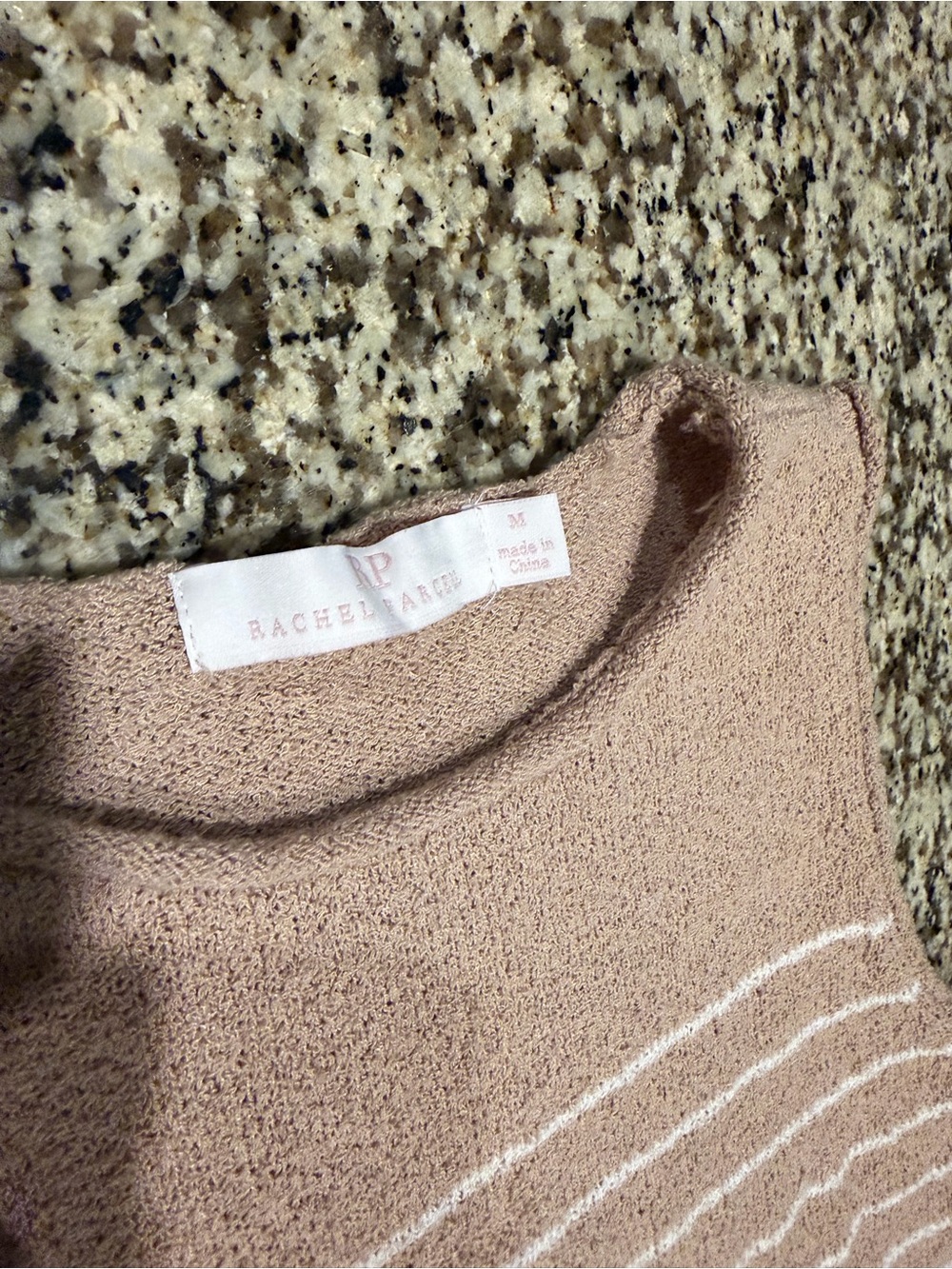 Rachel Parcell Blush Striped Crewneck Sweater